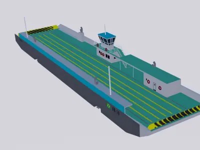 Balsa Ferry Santos Brazil Low-poly 3D model