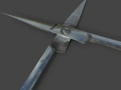 Dirty scissors Low-poly 3D model