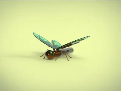 Butterfly mechanical steampunk 3D model