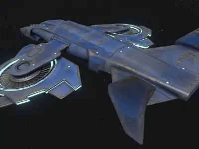 17spaceship spaceship flying in space 3D model