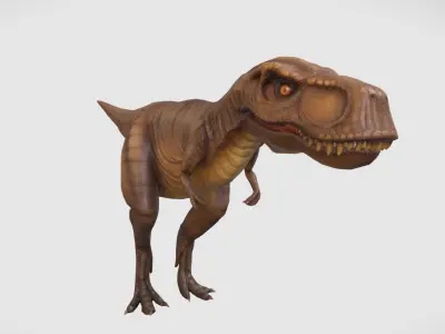 Rigged Trex Character Low-poly 3D model
