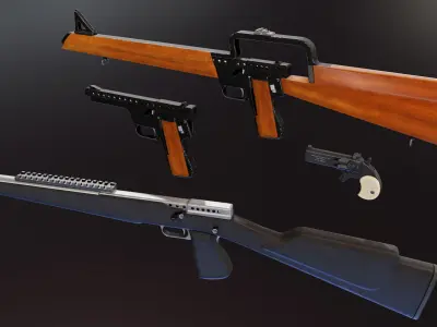 Gyrojet Weapons Low-poly 3D model