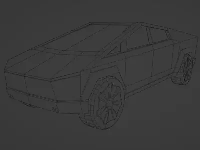 Low Poly Cybertruck Free low-poly 3D model