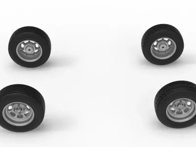 Wheel Set of Dwarf car Scale 1 to 25 3D print model