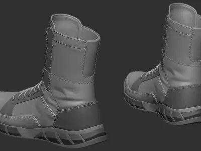 military boots 3D model buy