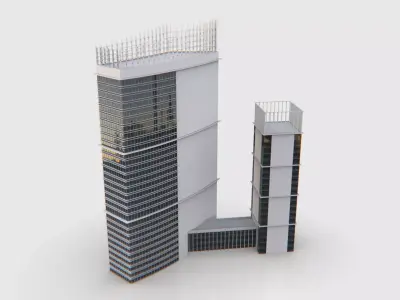 Central Building Low-poly 3D model purchase