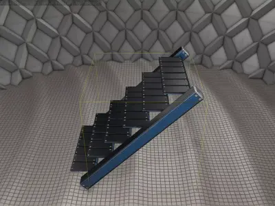 Sci-Fi Stairs - 15 - Blue Version  Low-poly 3D model