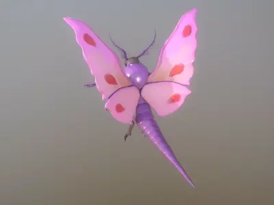 Stylized Military Fly Game-Ready Low-poly 3D model