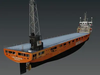 Dry bulk cargo ship 3d model Low-poly 3D model