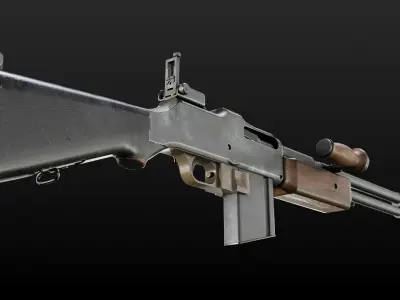M1918A2 rifle Low-poly 3D model