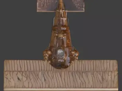 Stylized 3D Steampunk Vertical Takeoff Aircraft Low-poly 3D model