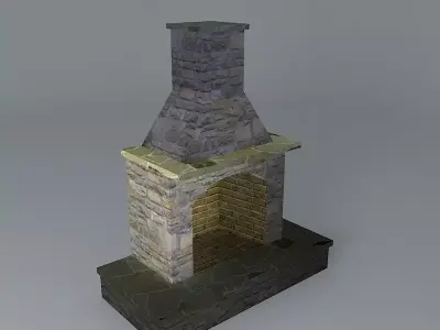 Compact Size Fireplace Free 3D model