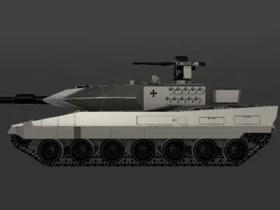 German Leopard 2A7 Low-poly 3D model