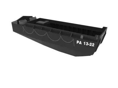 World war 2 LCVP Higgins Boat Low-poly 3D model