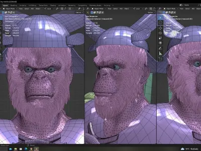 character samurai bloody  var 1 3D model