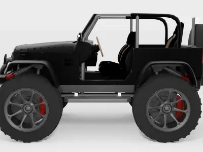 Jeep car Free 3D model by 3DprojectX