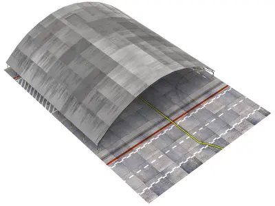 Airplane hangar Low-poly 3D model
