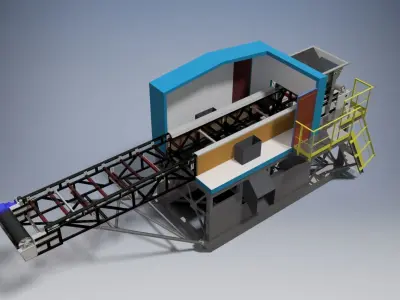 Mobile ore sorting plant 3D model