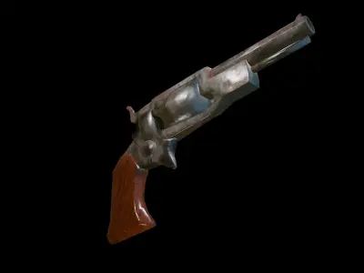 RustRevolver Low-poly 3D model