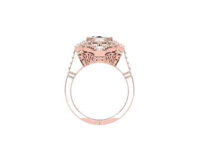 Long Art Deco Ring 3D print model
