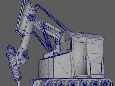 advanced construction vehicle Low-poly 3D model