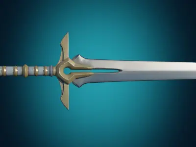 Sword PBR Low-poly game-ready Low-poly 3D model Low-poly 3D model