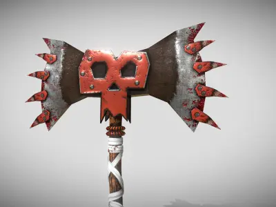 Medieval weapon Battle Stylized axe Low Poly ARVR Low-poly 3D model