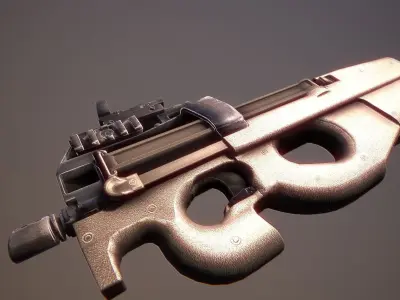 P90 gun Low-poly 3D model