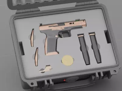 Canik TTI-Combat with Pelican Case Low-poly 3D model