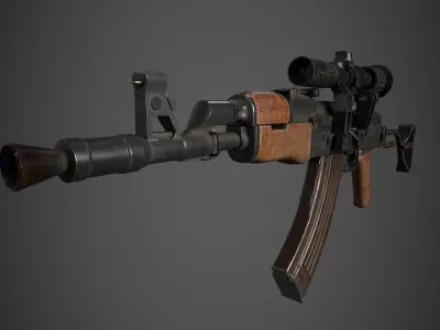 AK 47 Low-poly 3D model order
