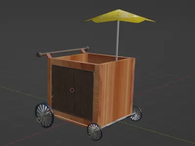 Street Cart Low-poly 3D model