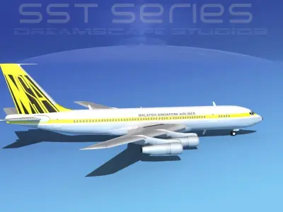 Boeing 707-320 SS Malaysia Singapore Airlines 3D model