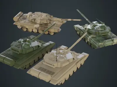 Tank 1A Low-poly 3D model