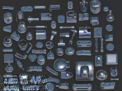 Sci-Fi Kitbash  Props Pack 3D model