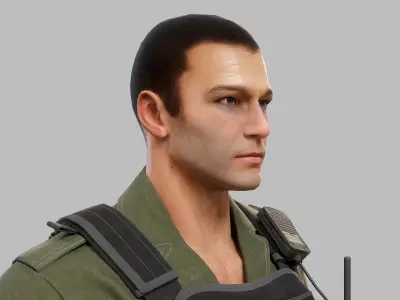 Modern US Soldier Low-poly 3D model