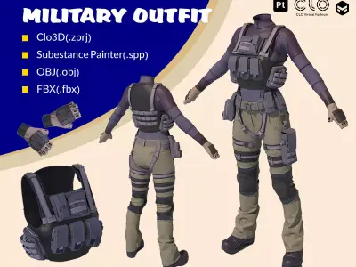 3D Military Outfit 3D model