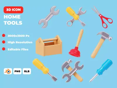 Home Tools 3D Icon Pack 3D model