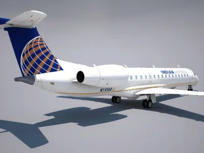 Embraer 145  Low-poly 3D model