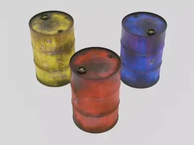 Steel barrel Low-poly 3D model