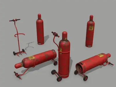 gas cylinder Low-poly 3D model 8