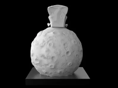 SPACEMAN ON MOON WITH BONG 3D PRINTING DIORAMA 3D print model