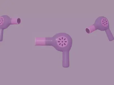 Toon Hair Dryer 3D model