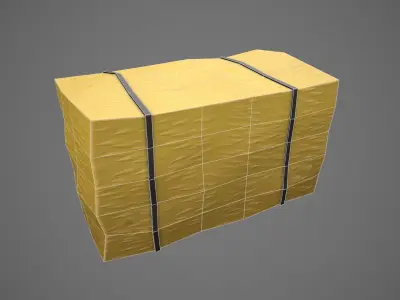 Stylized Hay Bale Low-poly 3D model