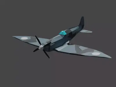 Cartoon Spitfire Free low-poly 3D model