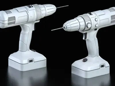 Hammer-Drill Low-poly 3D model