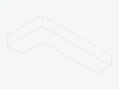 Seating - Contemporary - Three - Corner - Backrest - Left Low-poly 3D model