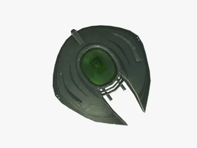 Alien Spaceship UFO D05 Dark Green - Sci Fi Spacecraft Design Low-poly 3D model