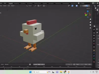low poly hen Free 3D model