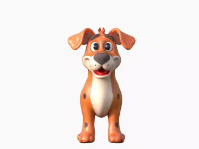 Cartoon Dog  Low-poly 3D model