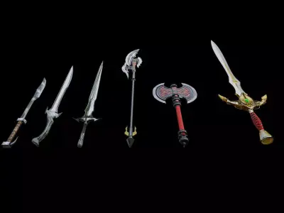 swords sword Low-poly 3D model